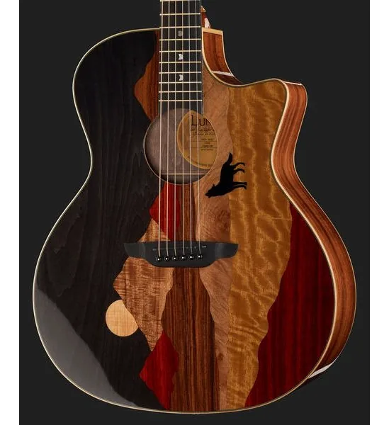 Luna Guitars Vista Wolf Cutaway A/E, lähikuva 4